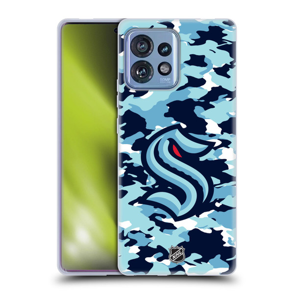 NHL Seattle Kraken Camouflage Soft Gel Case for Motorola Moto Edge 40 Pro/Plus 2023