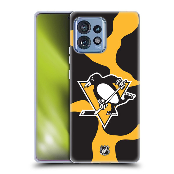 NHL Pittsburgh Penguins Cow Pattern Soft Gel Case for Motorola Moto Edge 40 Pro/Plus 2023