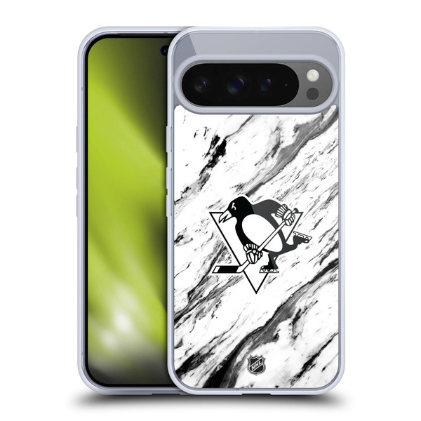 NHL Pittsburgh Penguins Marble Soft Gel Case for Google Pixel 9 Pro XL