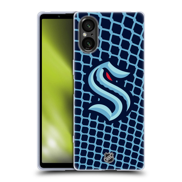 NHL Seattle Kraken Net Pattern Soft Gel Case for Sony Xperia 5 V 5G