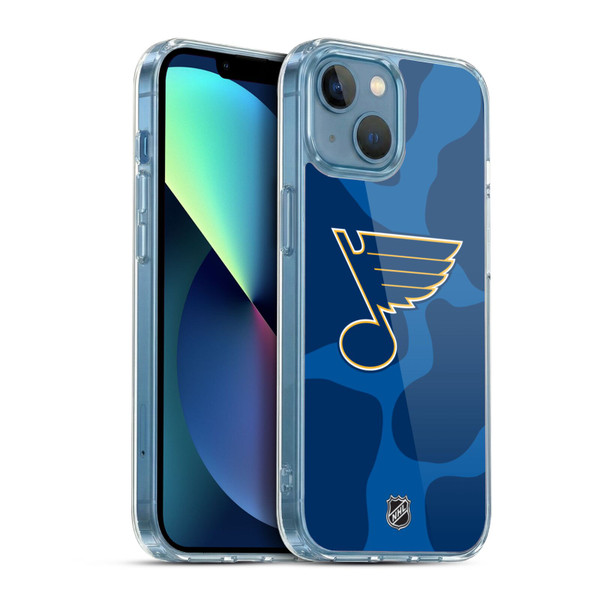 NHL St Louis Blues Cow Pattern Soft Gel Case for Apple iPhone 13 Mini & MagSafe