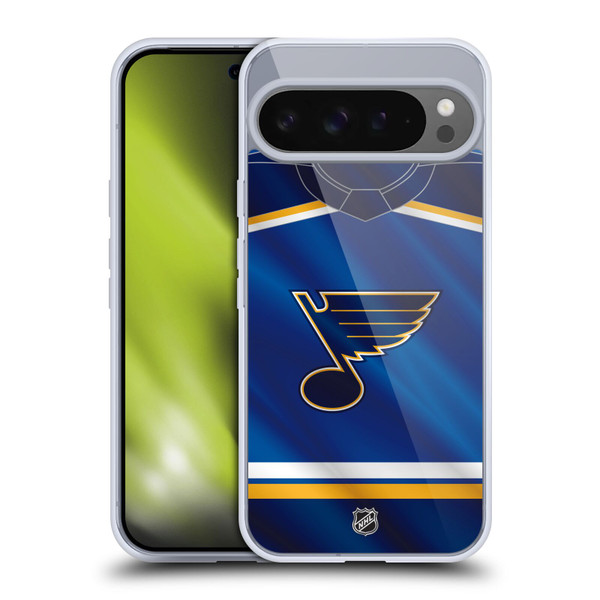NHL St Louis Blues Jersey Soft Gel Case for Google Pixel 9 Pro XL