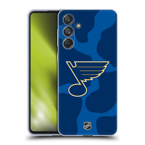 NHL St Louis Blues Cow Pattern Soft Gel Case for Samsung Galaxy M55 5G