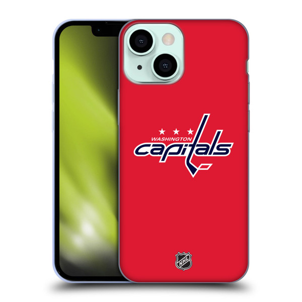 NHL Washington Capitals Plain Soft Gel Case for Apple iPhone 13 Mini