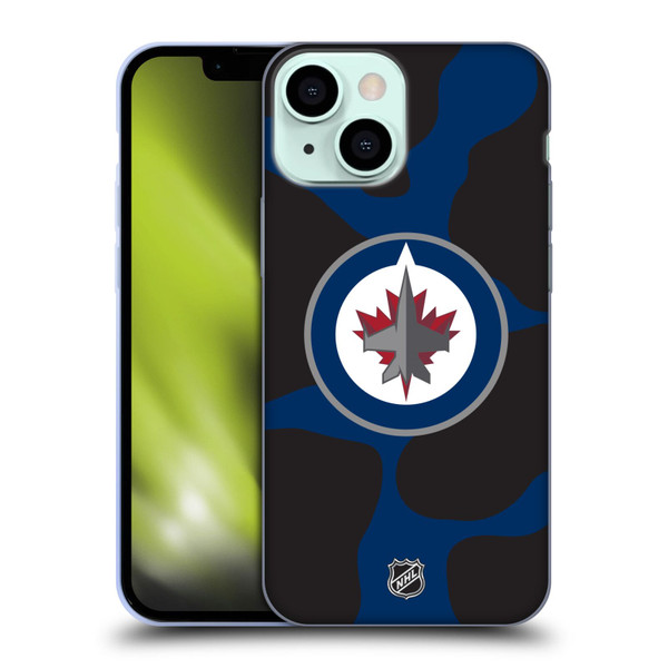 NHL Winnipeg Jets Cow Pattern Soft Gel Case for Apple iPhone 13 Mini