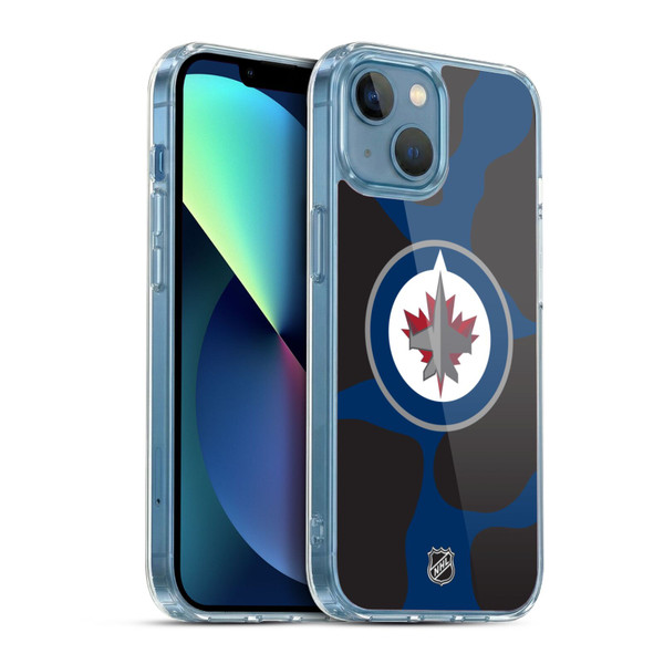 NHL Winnipeg Jets Cow Pattern Soft Gel Case for Apple iPhone 13 Mini & MagSafe