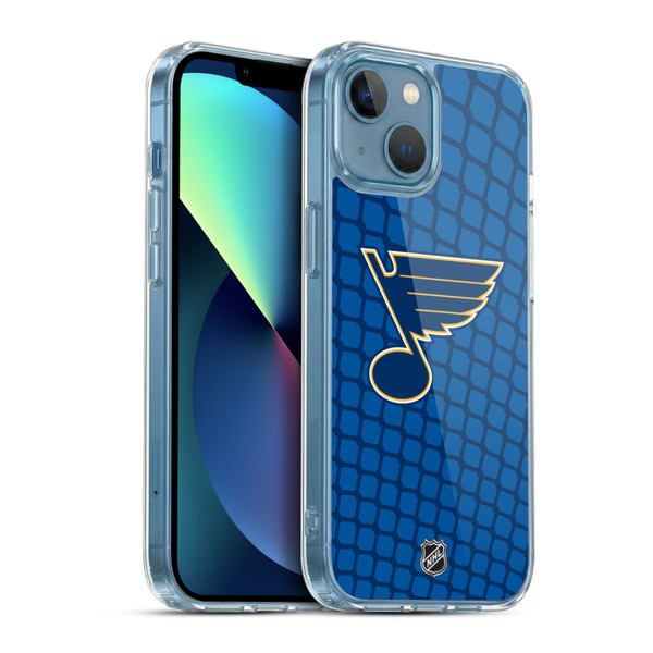 NHL St Louis Blues Net Pattern Soft Gel Case for Apple iPhone 13 Mini & MagSafe