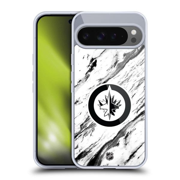 NHL Winnipeg Jets Marble Soft Gel Case for Google Pixel 9 Pro XL