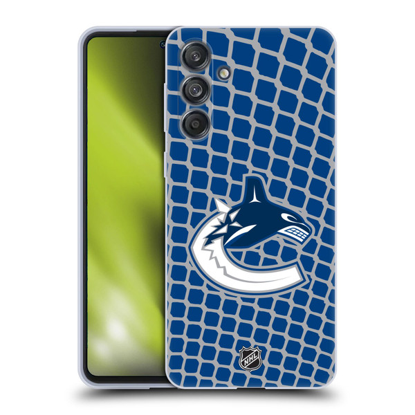 NHL Vancouver Canucks Net Pattern Soft Gel Case for Samsung Galaxy M55 5G