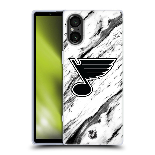 NHL St Louis Blues Marble Soft Gel Case for Sony Xperia 5 V 5G