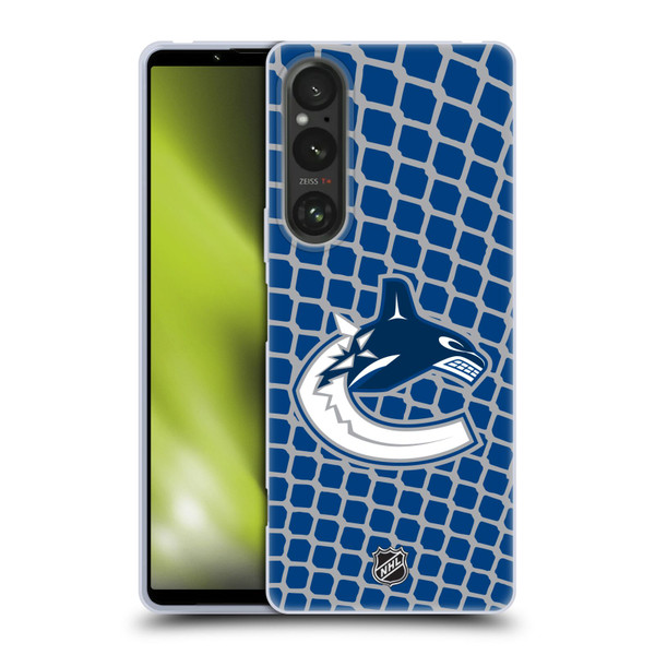 NHL Vancouver Canucks Net Pattern Soft Gel Case for Sony Xperia 1 V 5G