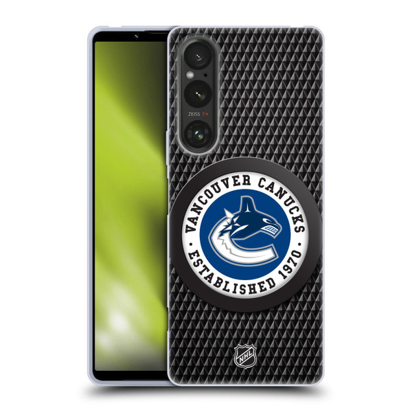 NHL Vancouver Canucks Puck Texture Soft Gel Case for Sony Xperia 1 V 5G