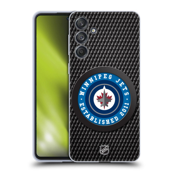 NHL Winnipeg Jets Puck Texture Soft Gel Case for Samsung Galaxy M55 5G