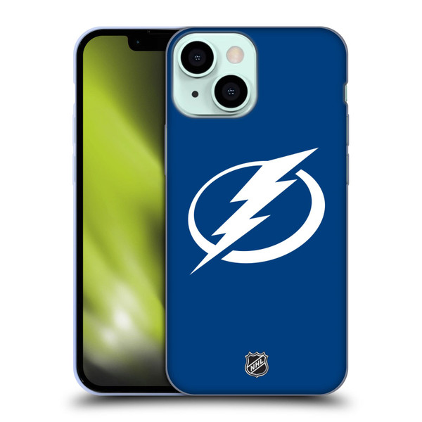 NHL Tampa Bay Lightning Plain Soft Gel Case for Apple iPhone 13 Mini