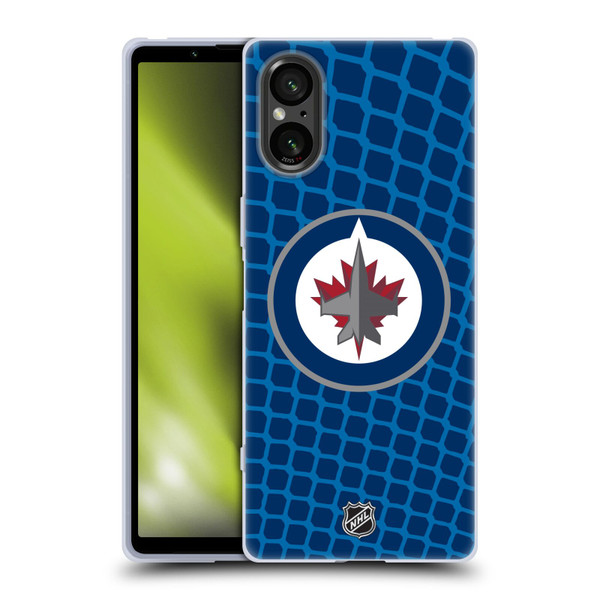 NHL Winnipeg Jets Net Pattern Soft Gel Case for Sony Xperia 5 V 5G