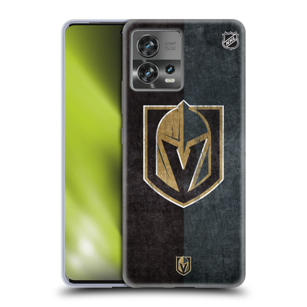 NHL Vegas Golden Knights Half Distressed Soft Gel Case for Motorola Moto Edge 30 Fusion