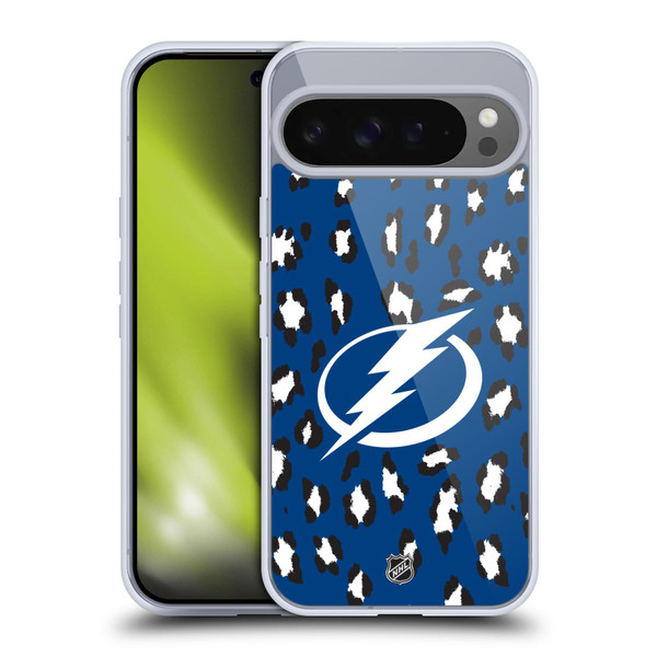 NHL Tampa Bay Lightning Leopard Patten Soft Gel Case for Google Pixel 9 Pro XL