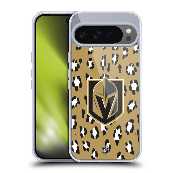 NHL Vegas Golden Knights Leopard Patten Soft Gel Case for Google Pixel 9 Pro XL