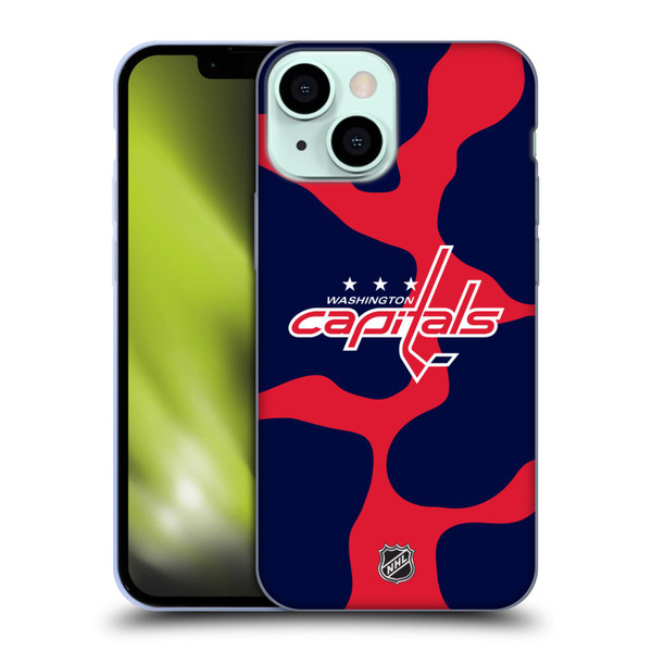 NHL Washington Capitals Cow Pattern Soft Gel Case for Apple iPhone 13 Mini