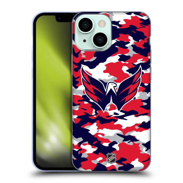NHL Washington Capitals Camouflage Soft Gel Case for Apple iPhone 13 Mini
