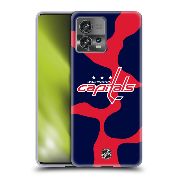NHL Washington Capitals Cow Pattern Soft Gel Case for Motorola Moto Edge 30 Fusion