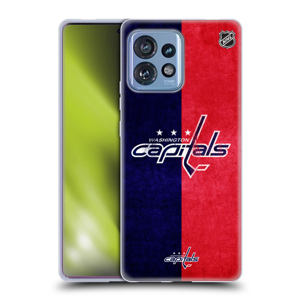 NHL Washington Capitals Half Distressed Soft Gel Case for Motorola Moto Edge 40 Pro