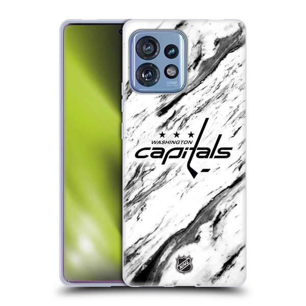 NHL Washington Capitals Marble Soft Gel Case for Motorola Moto Edge 40 Pro