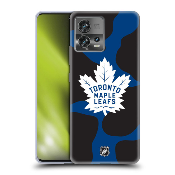 NHL Toronto Maple Leafs Cow Pattern Soft Gel Case for Motorola Moto Edge 30 Fusion