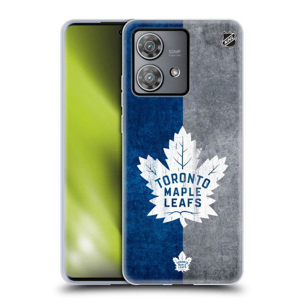 NHL Toronto Maple Leafs Half Distressed Soft Gel Case for Motorola Edge 40 Neo 5G