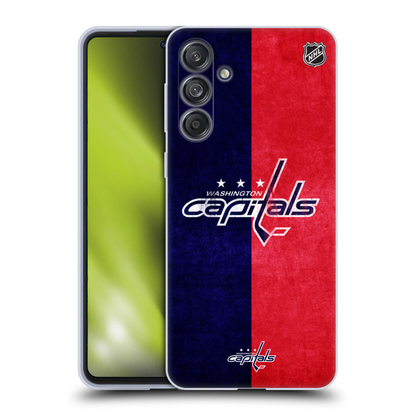 NHL Washington Capitals Half Distressed Soft Gel Case for Samsung Galaxy M55 5G