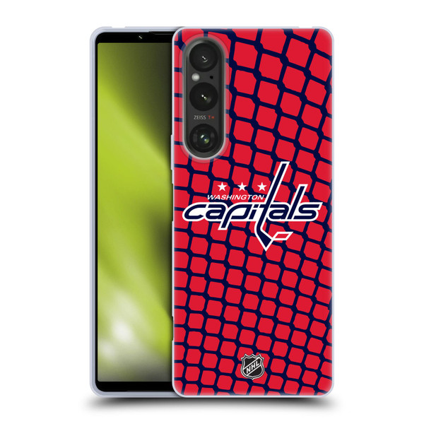 NHL Washington Capitals Net Pattern Soft Gel Case for Sony Xperia 1 V 5G