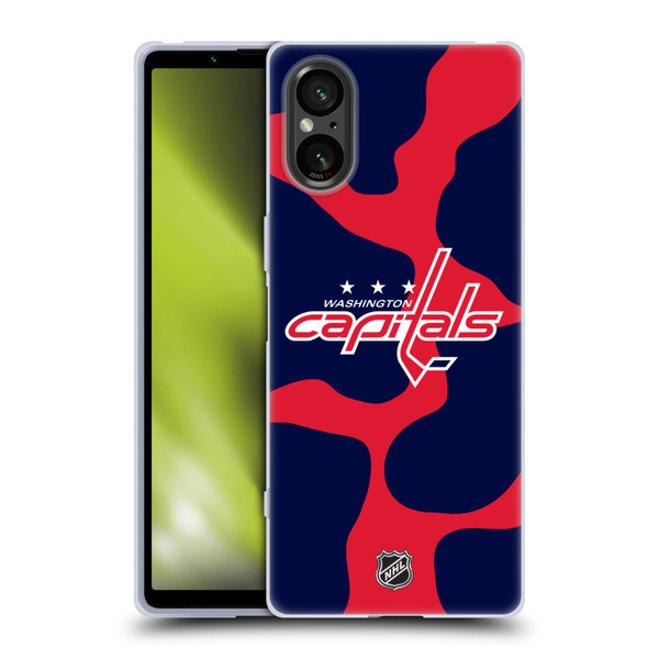 NHL Washington Capitals Cow Pattern Soft Gel Case for Sony Xperia 5 V 5G