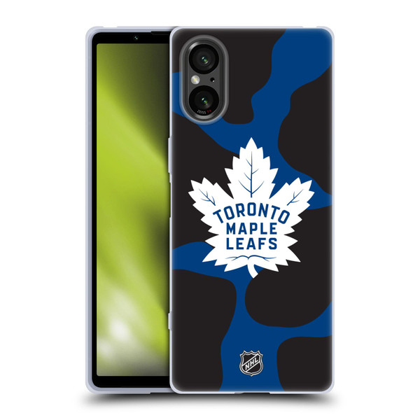 NHL Toronto Maple Leafs Cow Pattern Soft Gel Case for Sony Xperia 5 V 5G