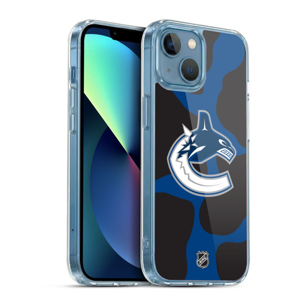 NHL Vancouver Canucks Cow Pattern Soft Gel Case for Apple iPhone 13 Mini & MagSafe