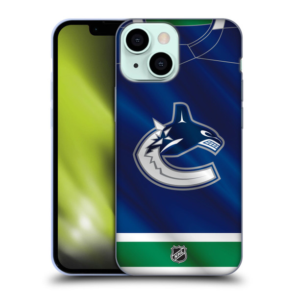 NHL Vancouver Canucks Jersey Soft Gel Case for Apple iPhone 13 Mini