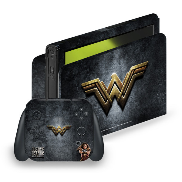 Justice League Movie Logo And Character Art Wonder Woman Vinyl Sticker Skin Decal Cover for Nintendo Switch OLED Bundle
