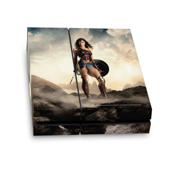 Justice League Movie Logo And Character Art Wonder Woman Poster Vinyl Sticker Skin Decal Cover for Sony PS4 Console