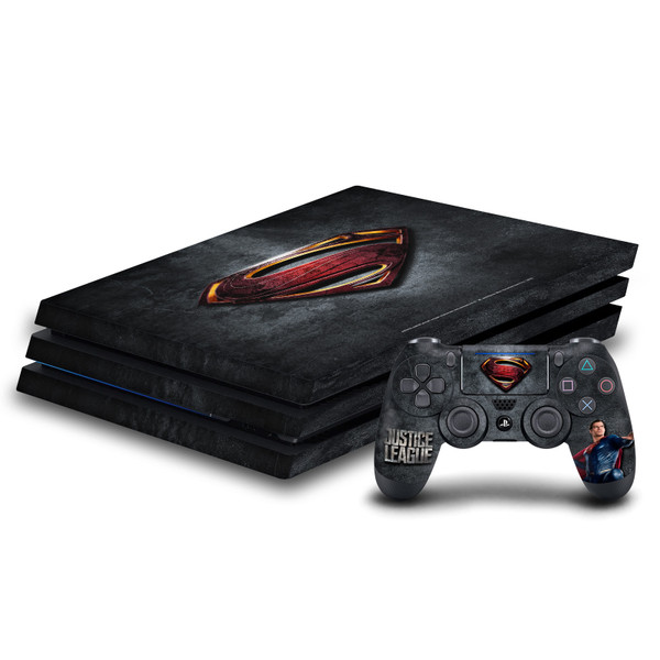Justice League Movie Logo And Character Art Superman Vinyl Sticker Skin Decal Cover for Sony PS4 Pro Bundle