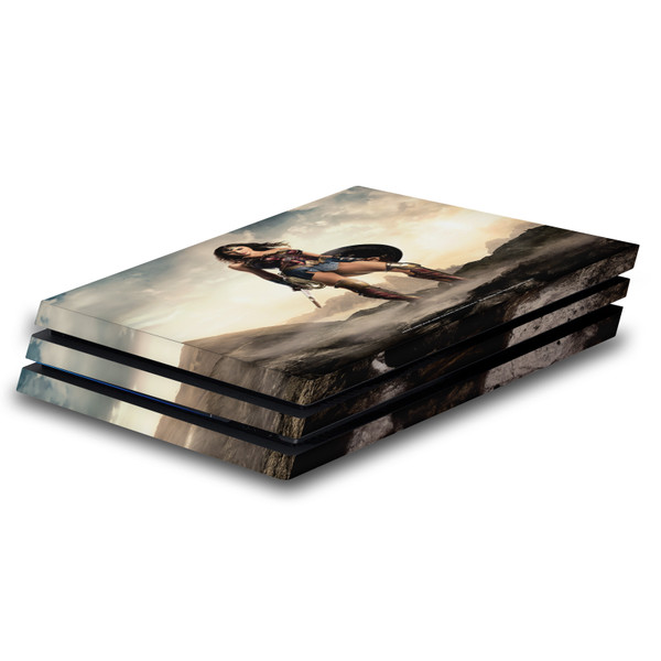 Justice League Movie Logo And Character Art Wonder Woman Poster Vinyl Sticker Skin Decal Cover for Sony PS4 Pro Console