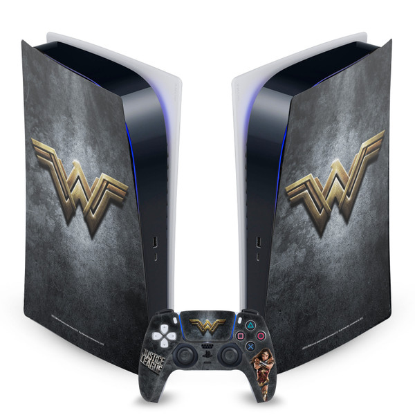 Justice League Movie Logo And Character Art Wonder Woman Vinyl Sticker Skin Decal Cover for Sony PS5 Digital Edition Bundle