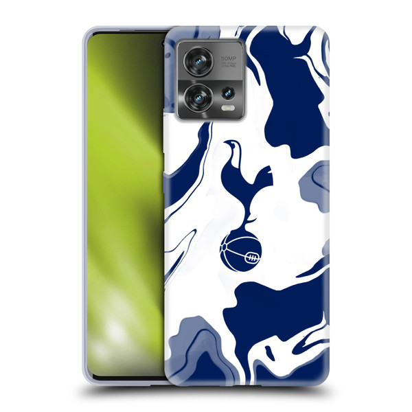 Tottenham Hotspur F.C. Badge Blue And White Marble Soft Gel Case for Motorola Moto Edge 30 Fusion