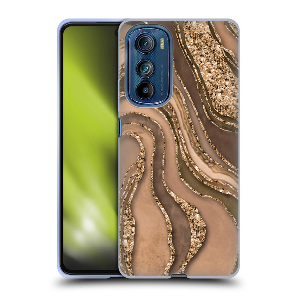 LebensArt Glamour Patterns Crystal Marble Amber Soft Gel Case for Motorola Edge 30