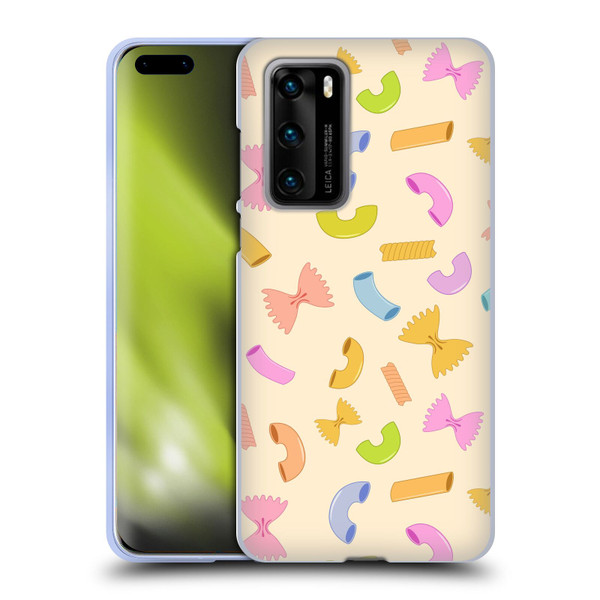 PLdesign Food Patterns Macaroni Pasta Colored Soft Gel Case for Huawei P40 5G