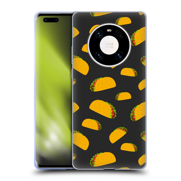 PLdesign Food Patterns Cool Fun Taco Soft Gel Case for Huawei Mate 40 Pro 5G