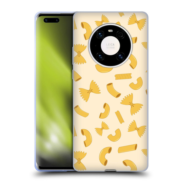 PLdesign Food Patterns Macaroni Pasta Gold Soft Gel Case for Huawei Mate 40 Pro 5G