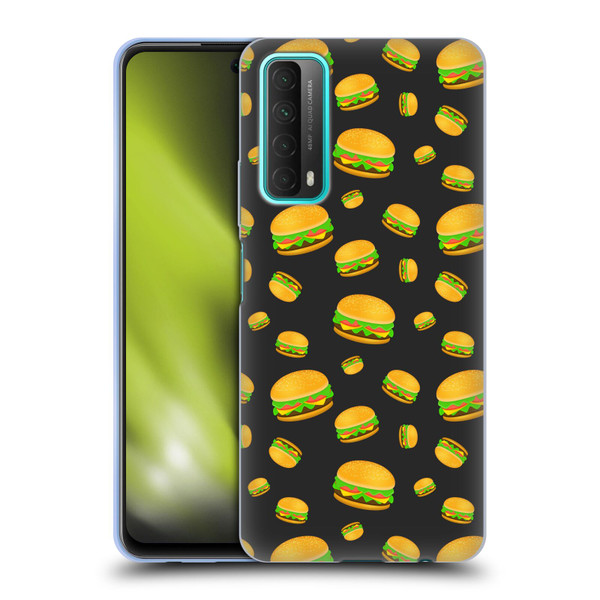 PLdesign Food Patterns Cool Fun Burger Soft Gel Case for Huawei P Smart (2021)