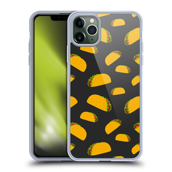 PLdesign Food Patterns Cool Fun Taco Soft Gel Case for Apple iPhone 11 Pro Max
