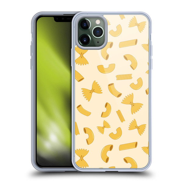 PLdesign Food Patterns Macaroni Pasta Gold Soft Gel Case for Apple iPhone 11 Pro Max