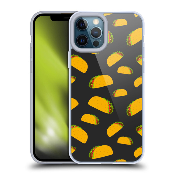 PLdesign Food Patterns Cool Fun Taco Soft Gel Case for Apple iPhone 12 Pro Max