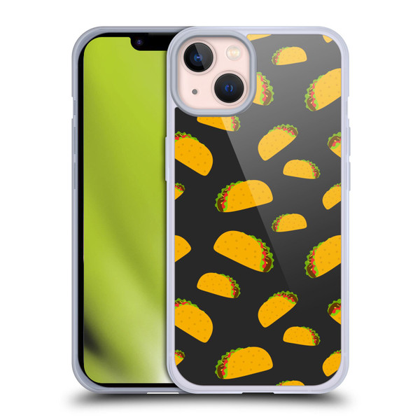 PLdesign Food Patterns Cool Fun Taco Soft Gel Case for Apple iPhone 13